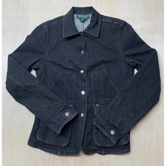 Lauren Jeans Co Ralph Lauren Denim Coat Jacket Womens Small Vintage - Picture 1 of 6